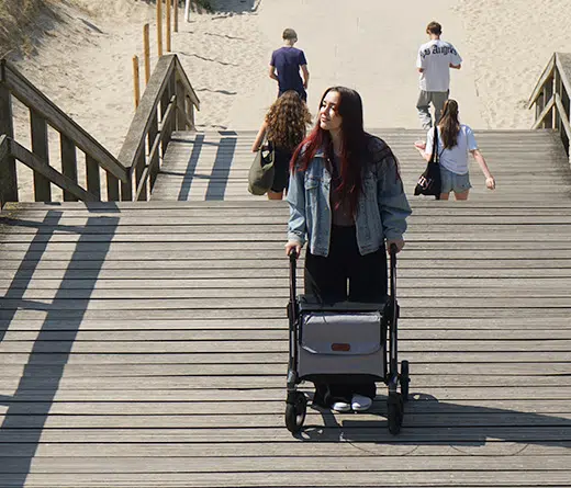 Carbon ultralight rollator - on the stairs